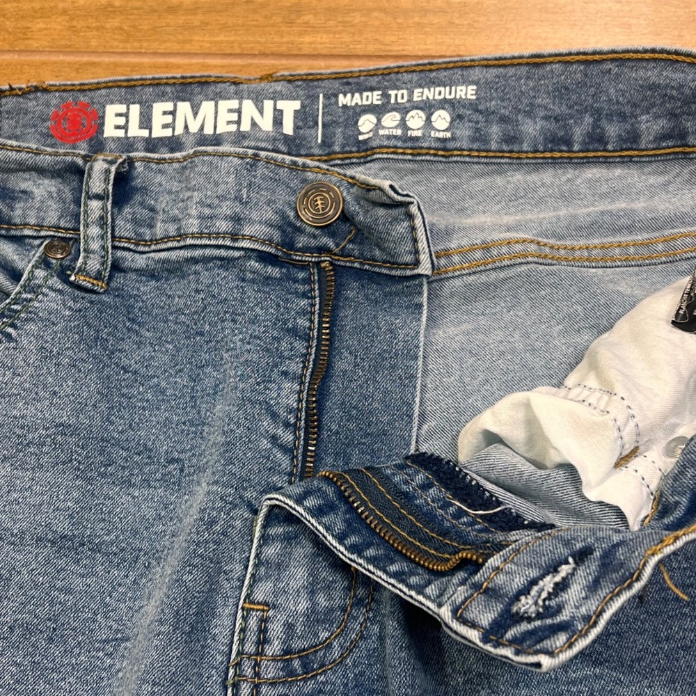 Element Jeans Mens Blue Wash Denim Straight Fit Pants Size‎ 32x32 - Picture 6 of 9